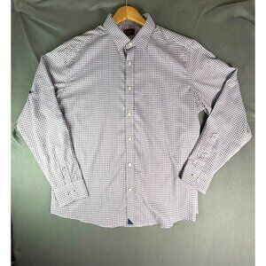 UNTUCKit Mens 2XL Shirt Button Up Purple Micro Geometric Long Sleeve